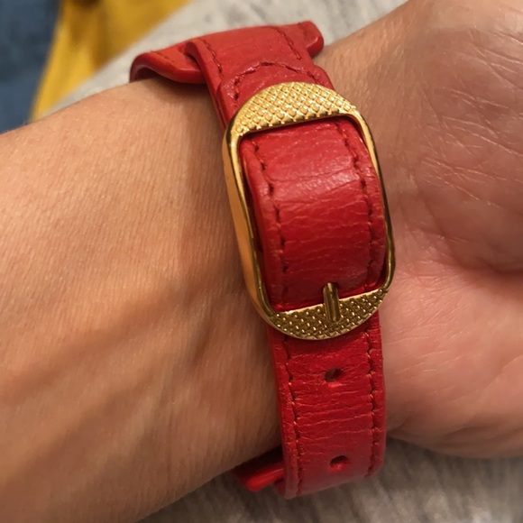 Balenciaga giant bracelet gold red leather - Picture 11 of 14